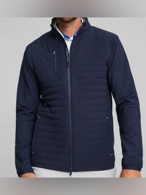 Puma Men's Scotia Quilted Golf Jacket - Blue (Men's, US-L)